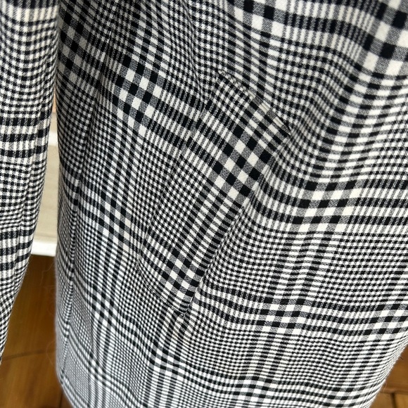 Carolina Belle Montréal Plaid Long Coat Women’s Size M – Black White Check - Picture 5 of 10